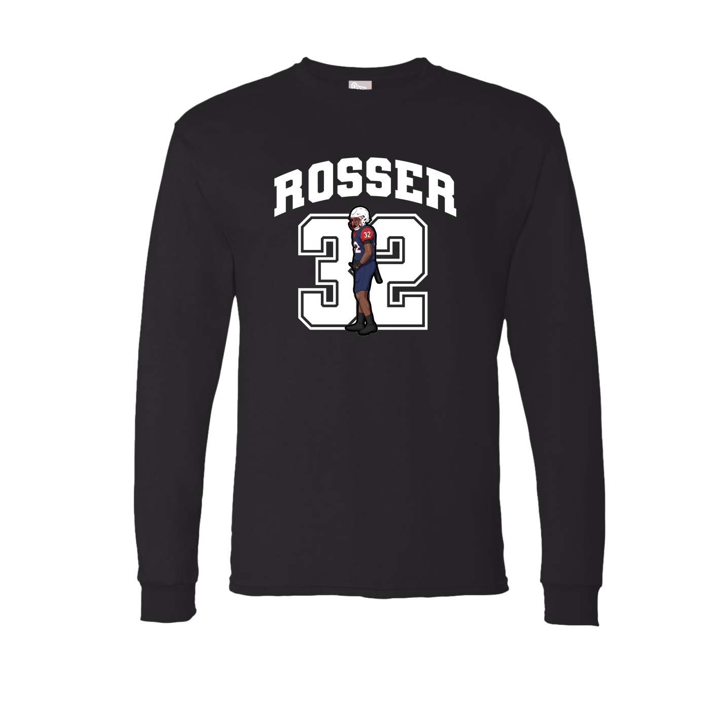 Long Sleeve Tee — Number in Black