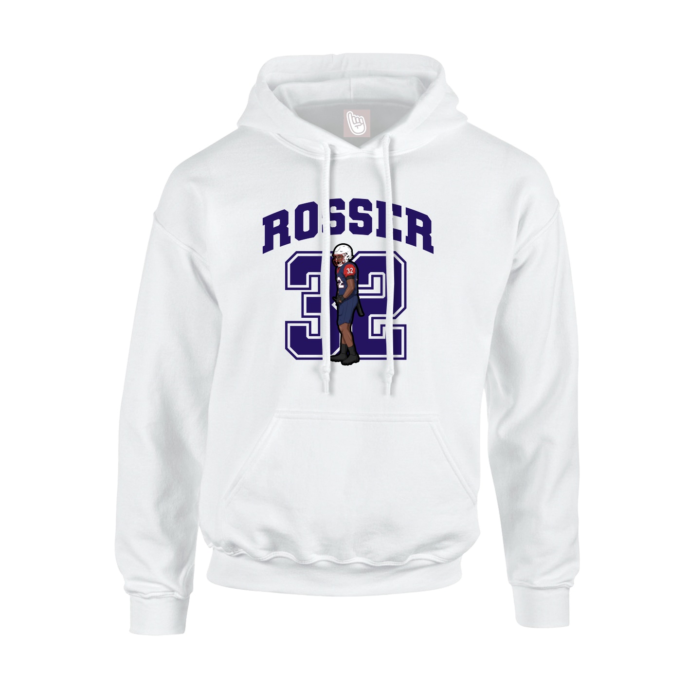 Hoodie — Number in White