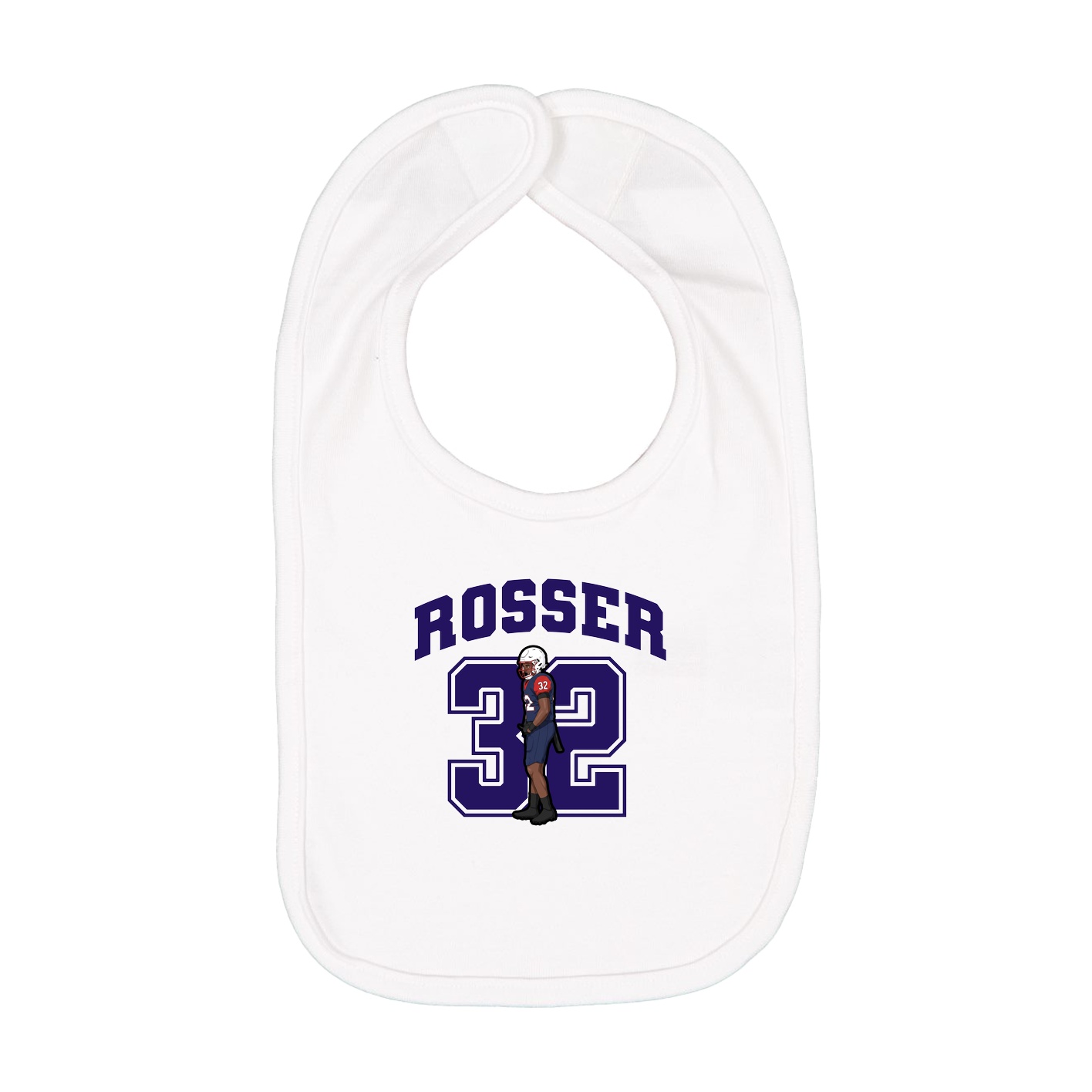 Infant Bib — Number in White