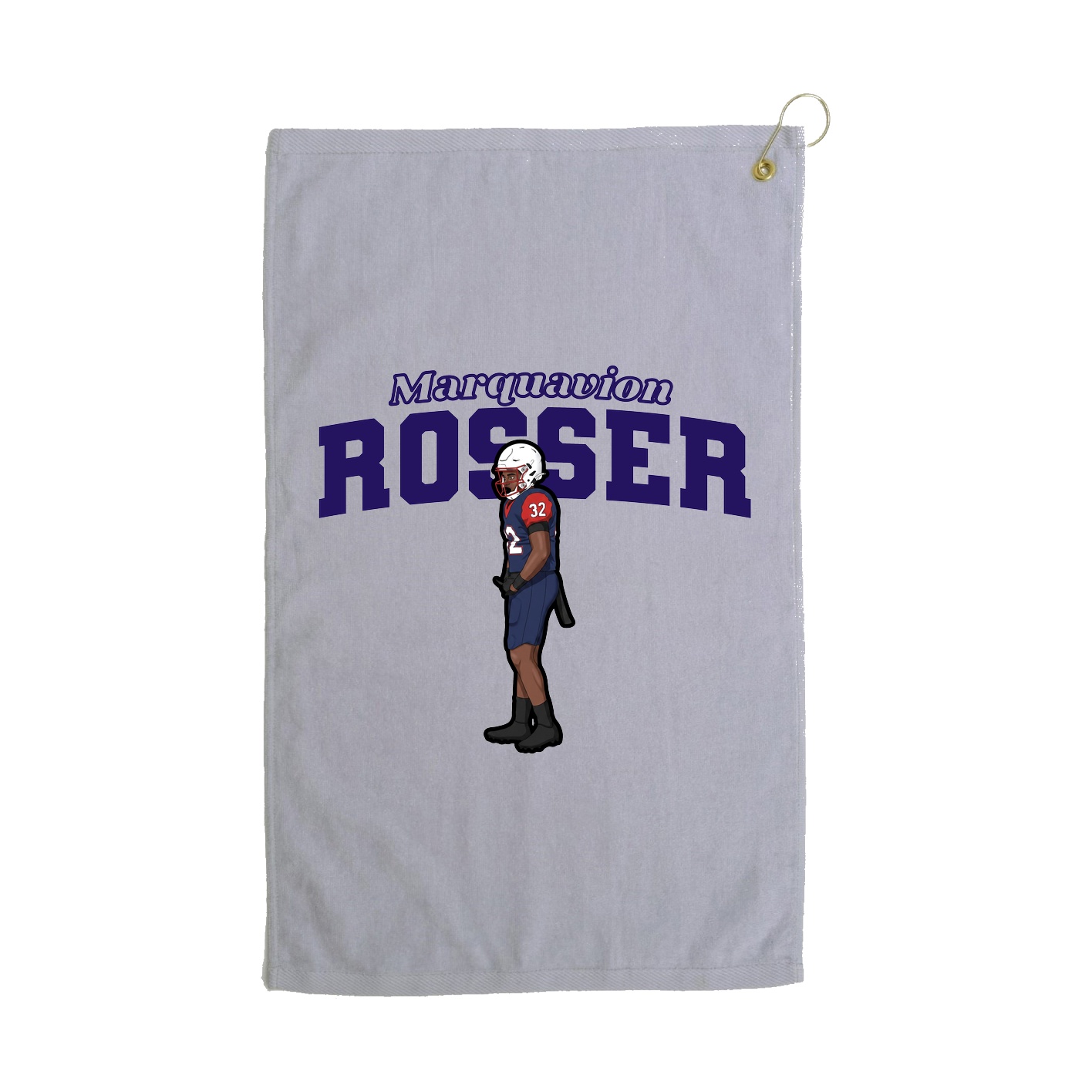 Golf Towel — Name Arch in Grey