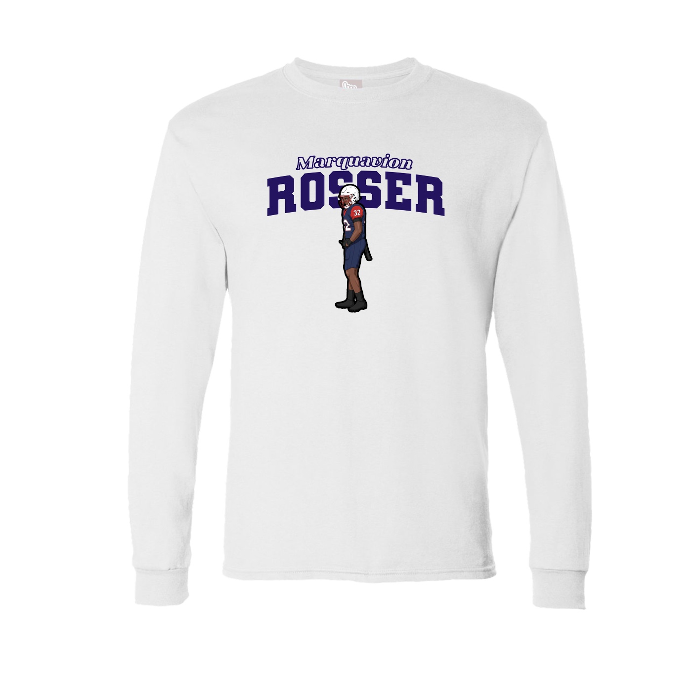 Long Sleeve Tee — Name Arch in White