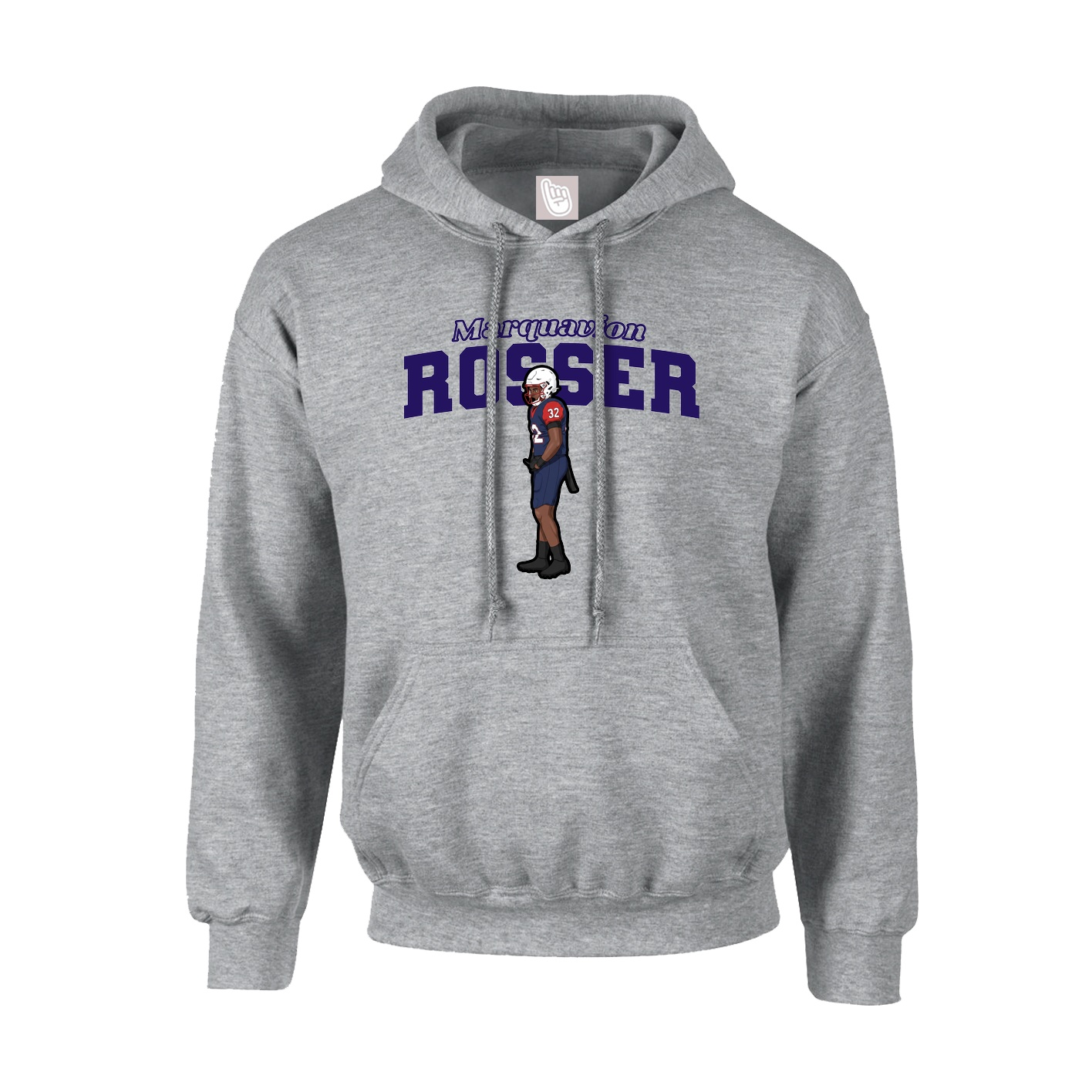 Hoodie — Name Arch in Grey