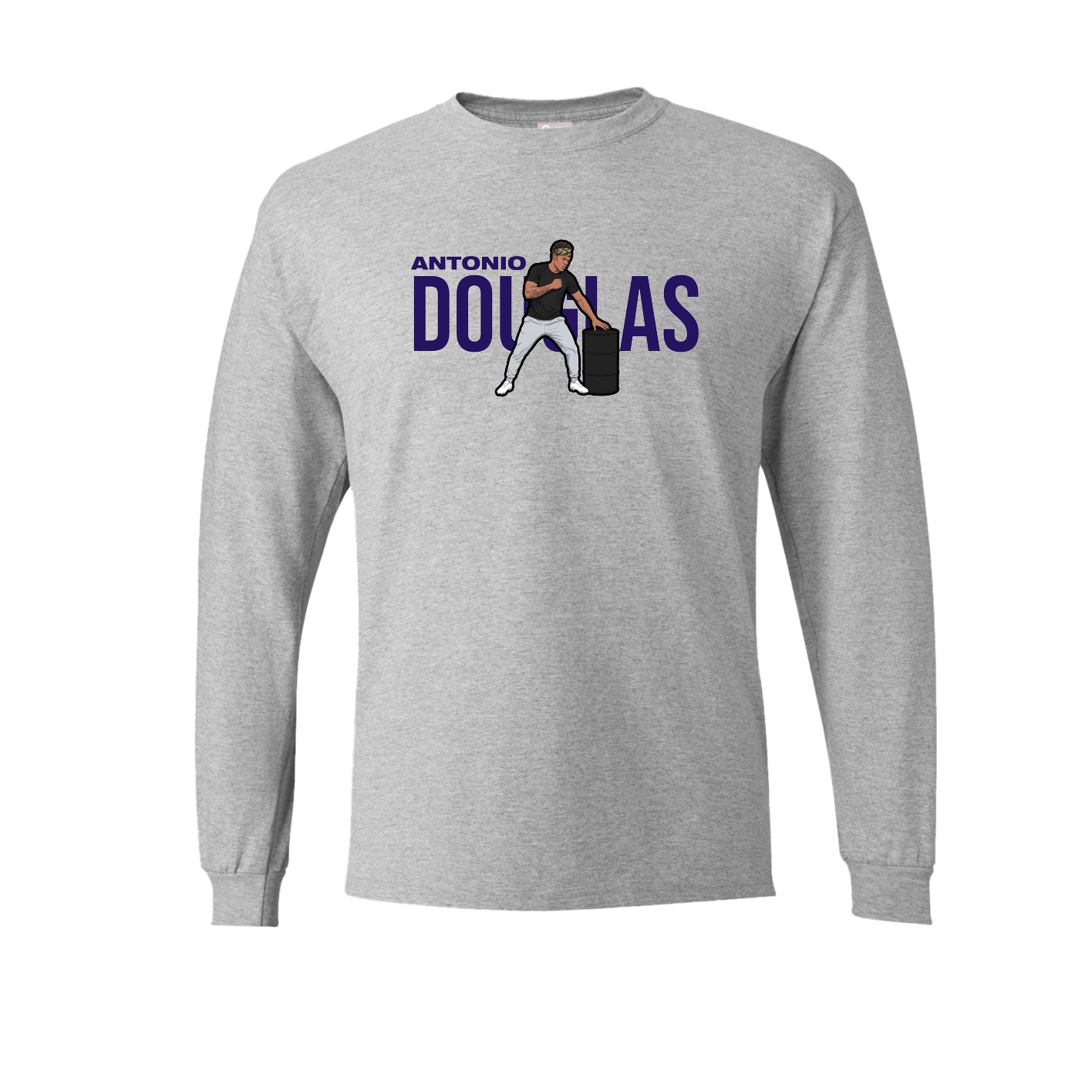 Long Sleeve Tee — Player Name in Grey