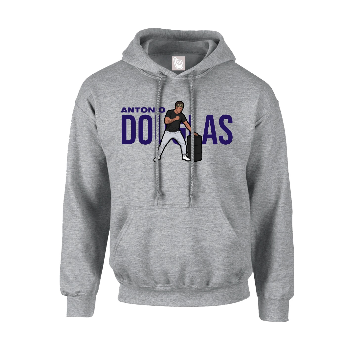 Youth Hoodie — Player Name in Grey