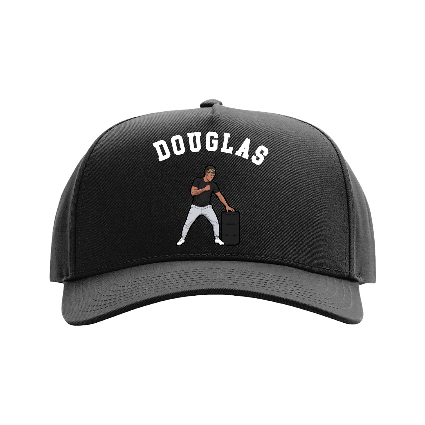 Full Fabric Five-Panel Champ Cap — Shirsey Arch in Black