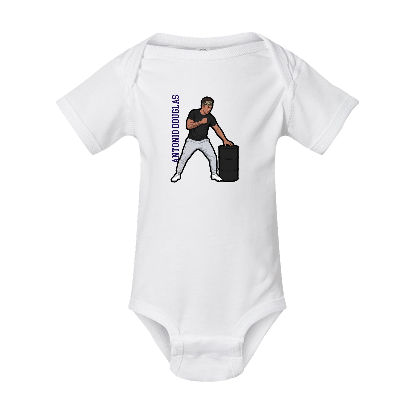 Baby Onesie — Name Vertical in White
