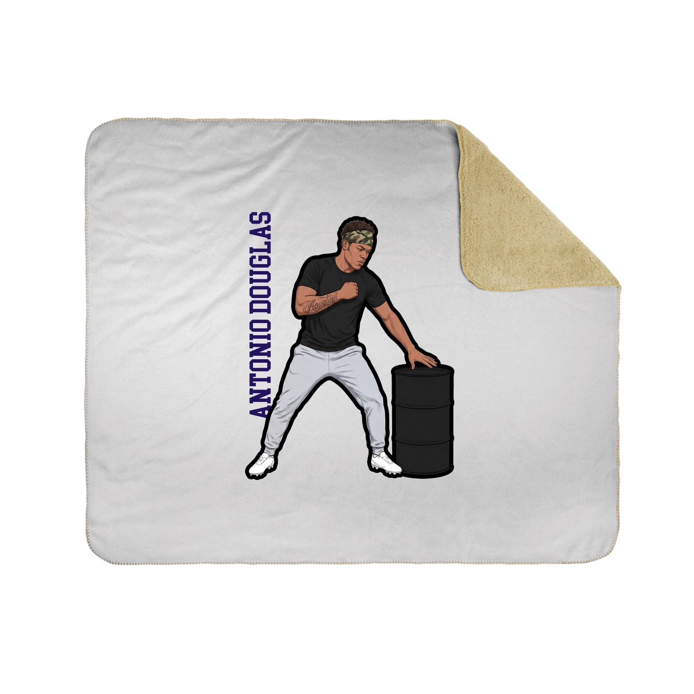 Throw Blanket — Name Vertical in White