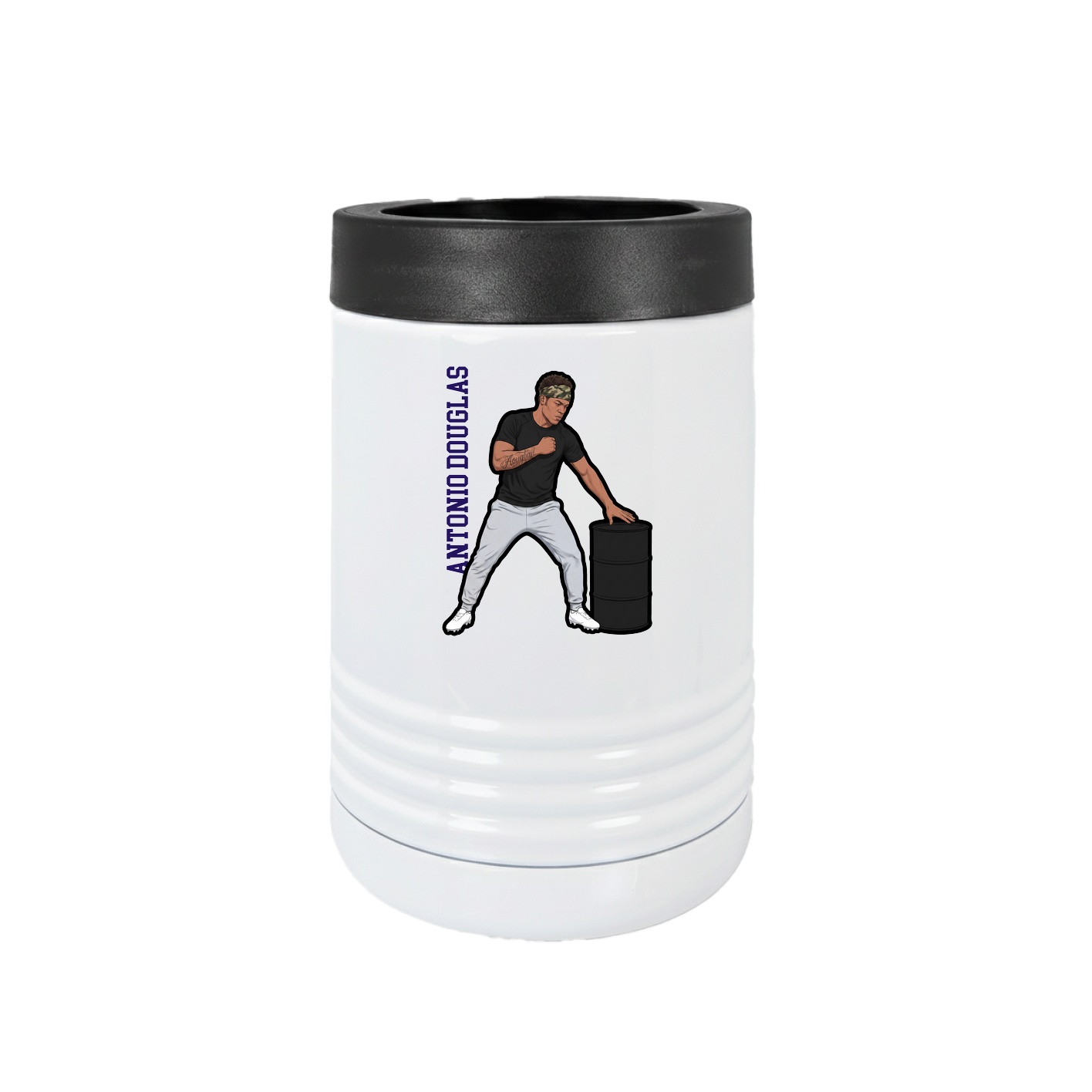 Beverage Holder — Name Vertical in White