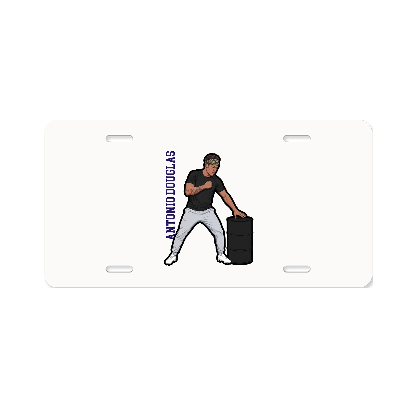 License Plate — Name Vertical in Classic