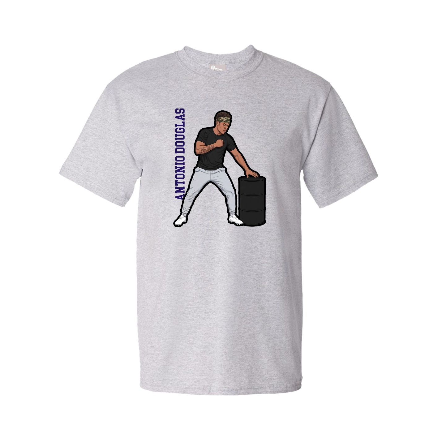 Tee — Name Vertical in Grey