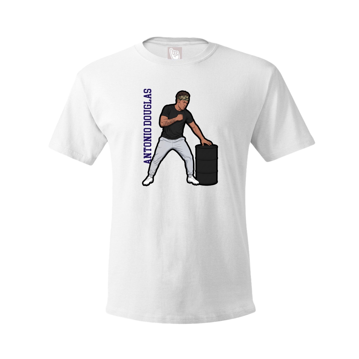 Youth Tee — Name Vertical in White