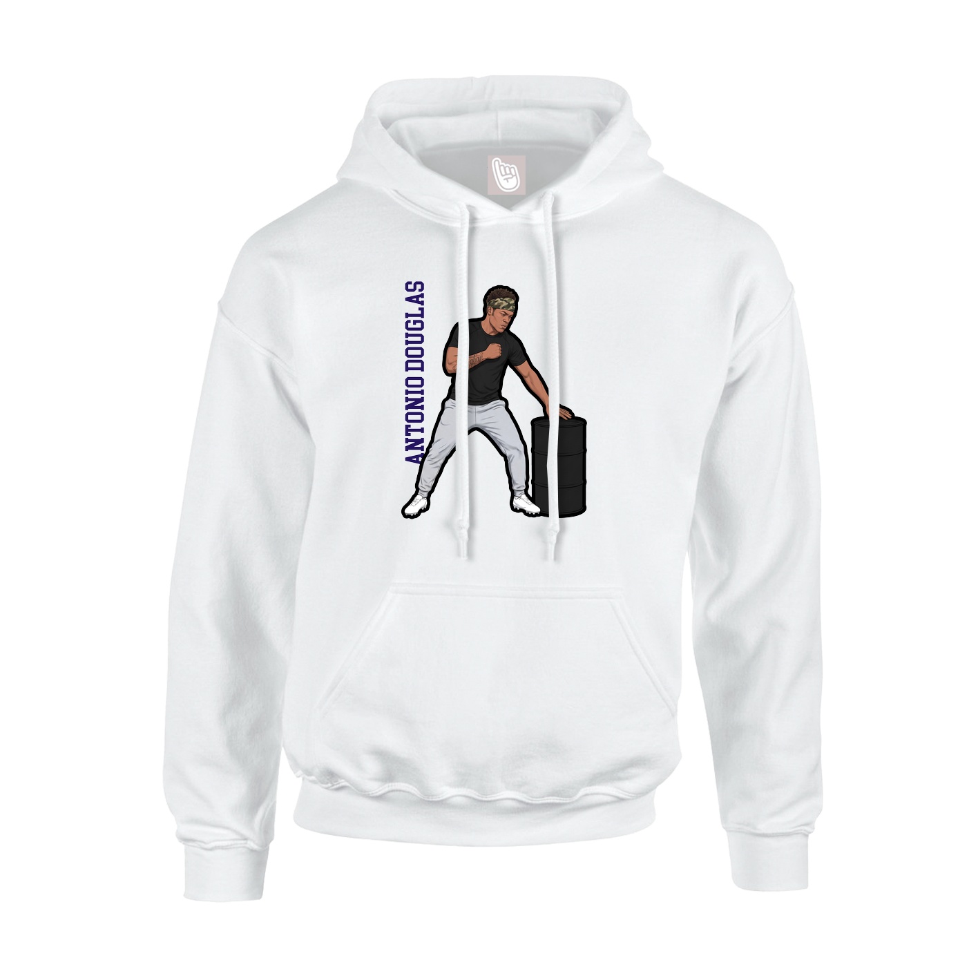 Hoodie — Name Vertical in White