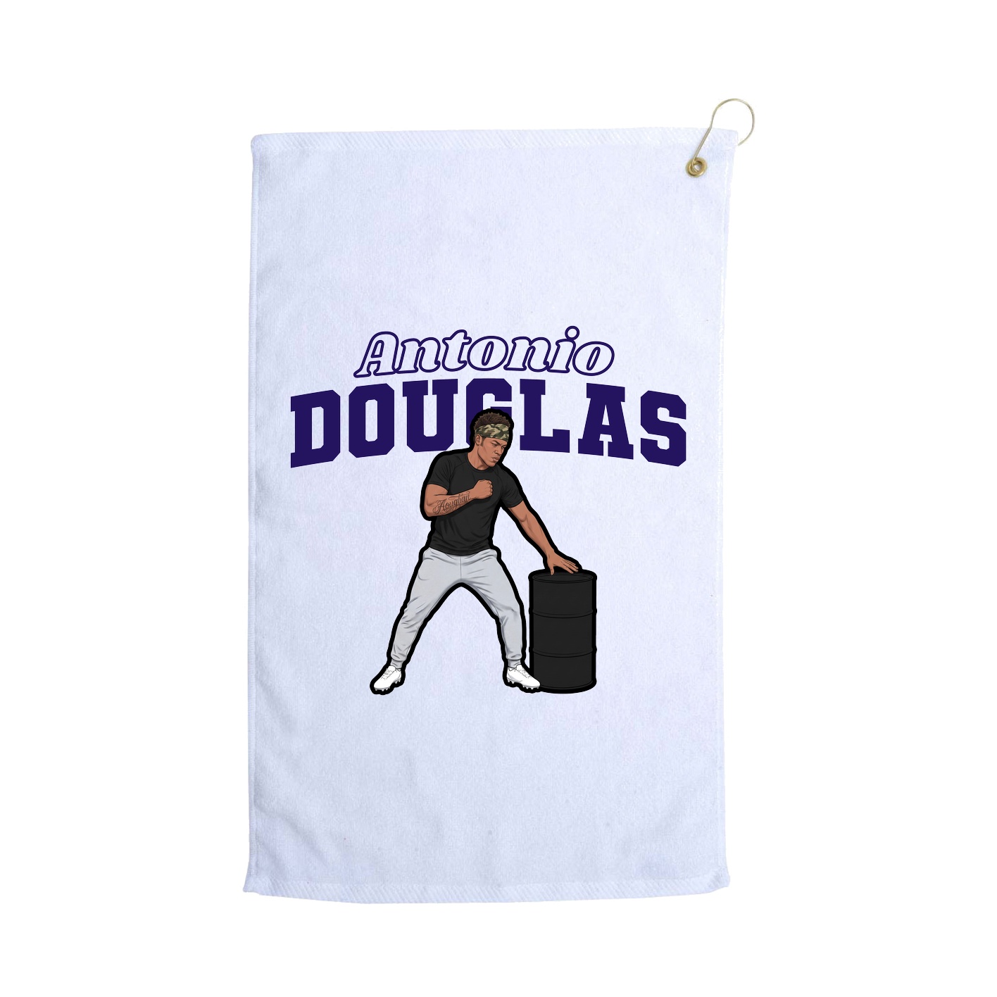 Golf Towel — Name Arch in White