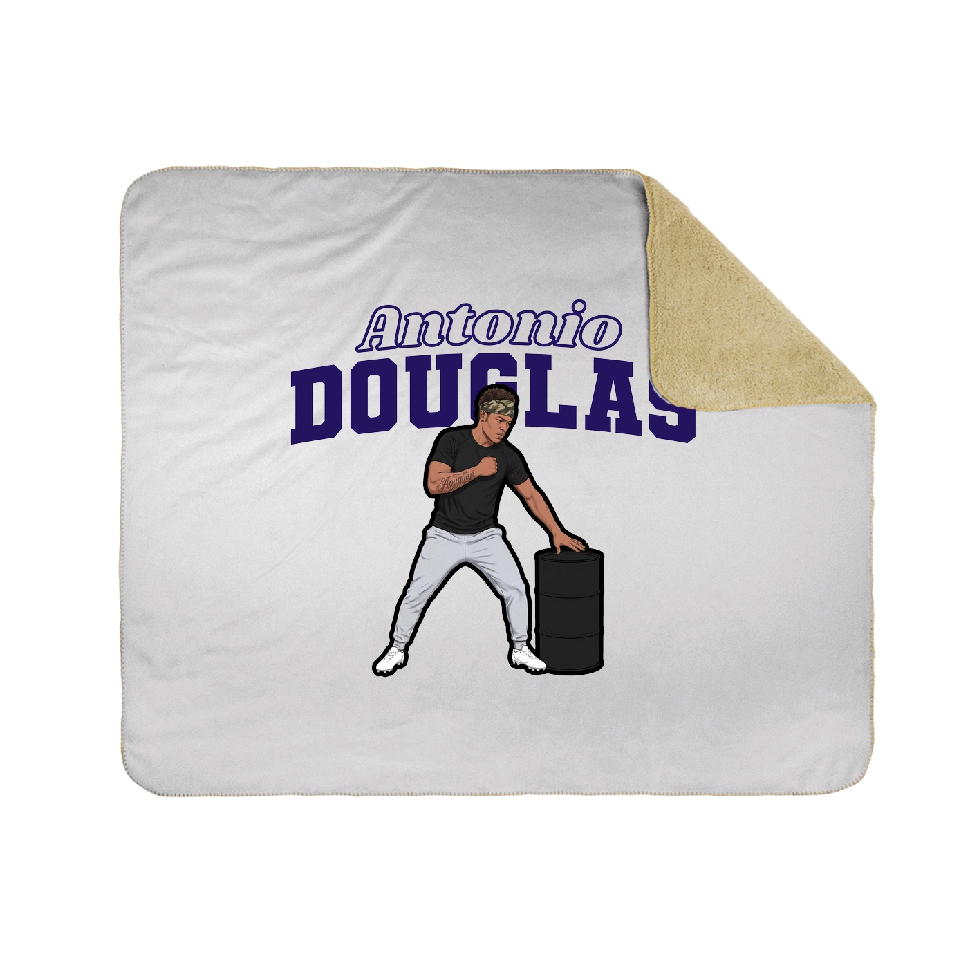 Throw Blanket — Name Arch in White