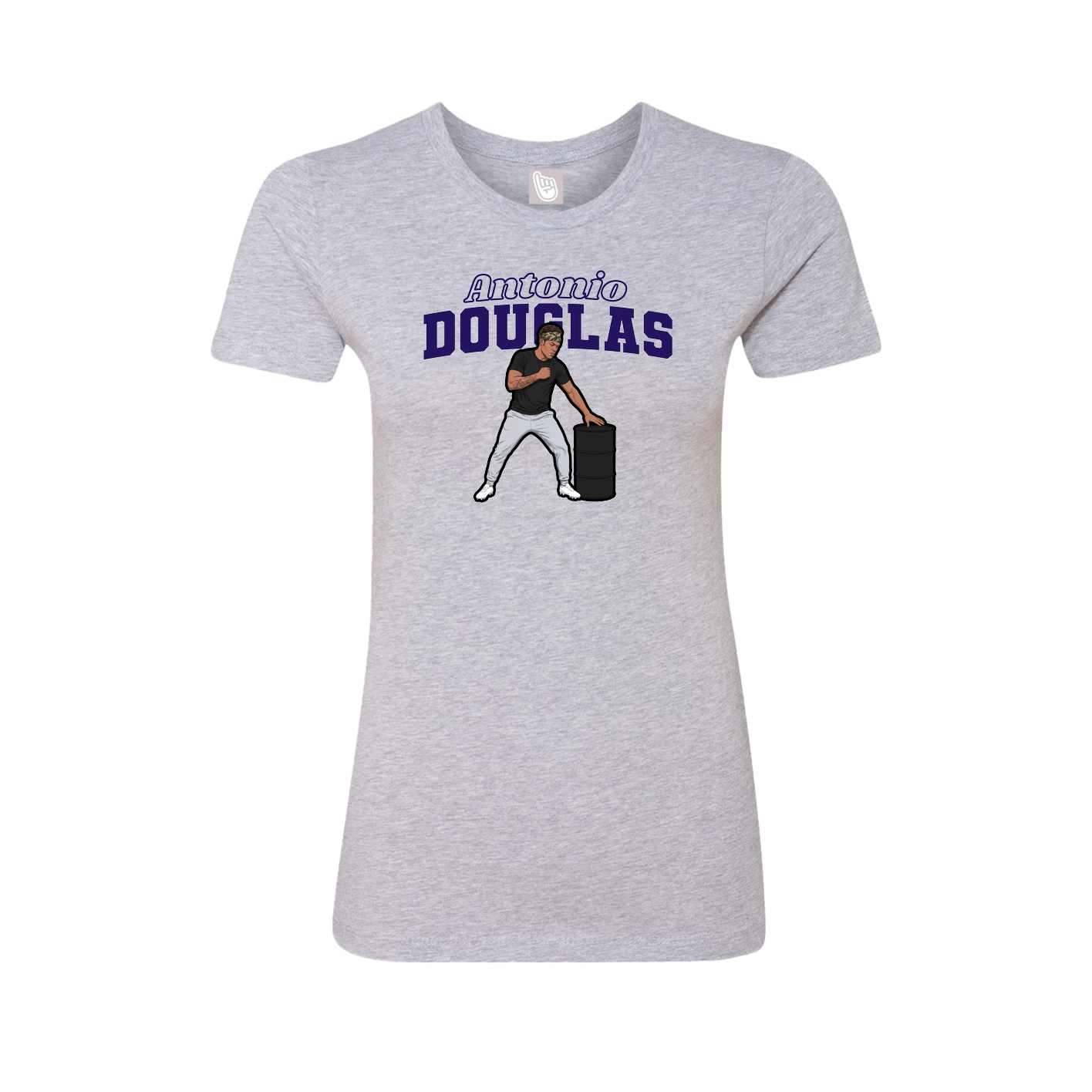 Fitted Women's Tee — Name Arch in Grey