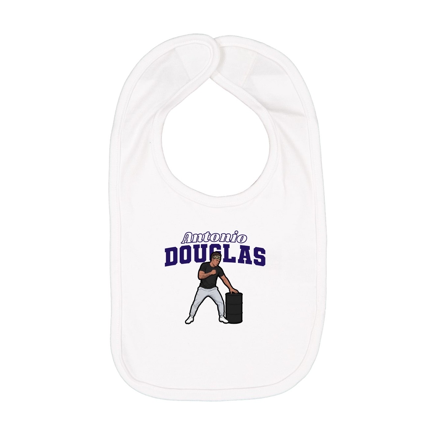 Infant Bib — Name Arch in White