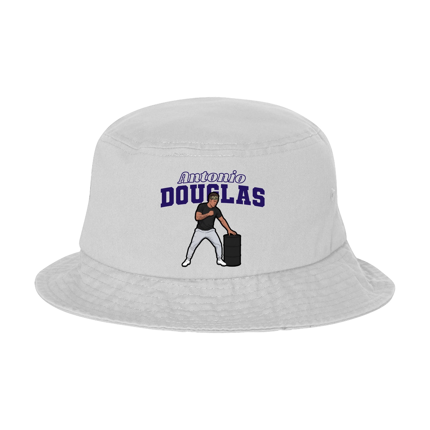 Bucket Cap — Name Arch in White