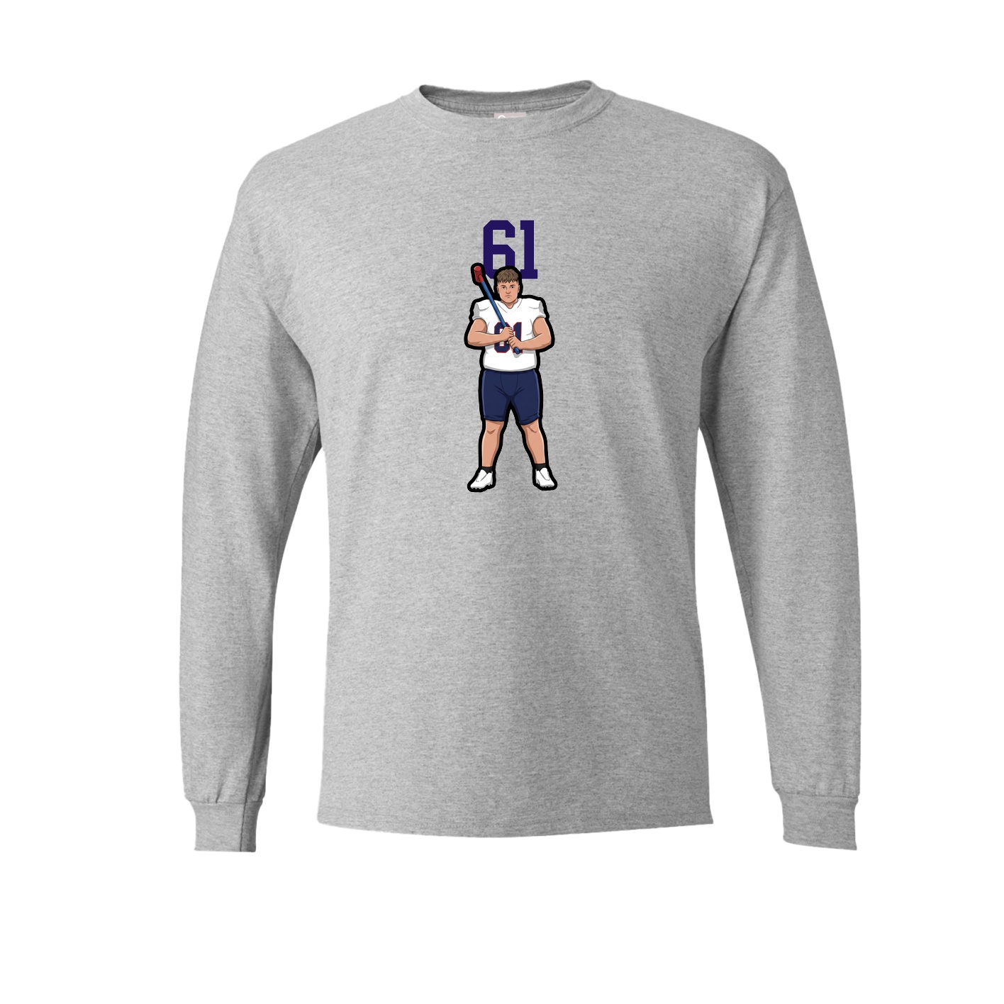 Long Sleeve Tee — Number Top in Grey