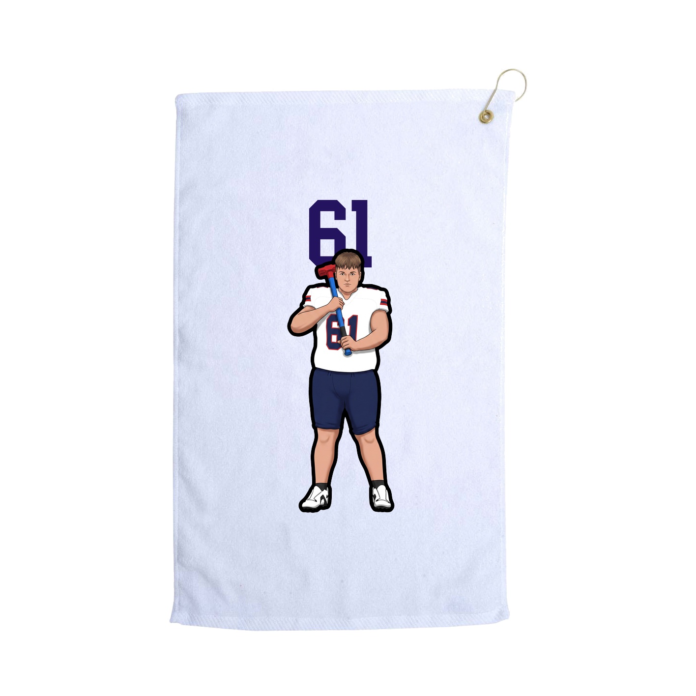 Golf Towel — Number Top in White