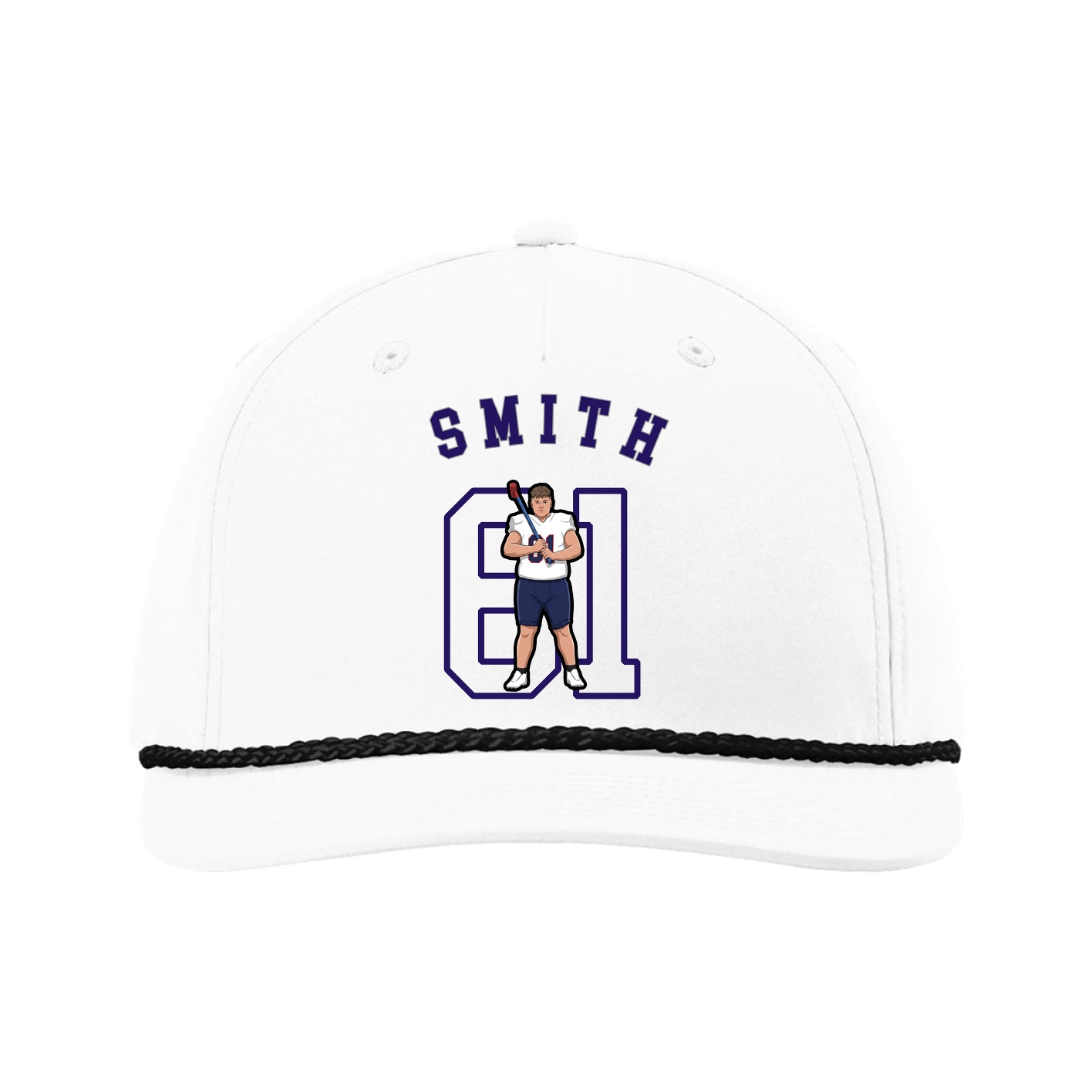 Five-Panel Classic Rope Cap — Shirsey Arch in White