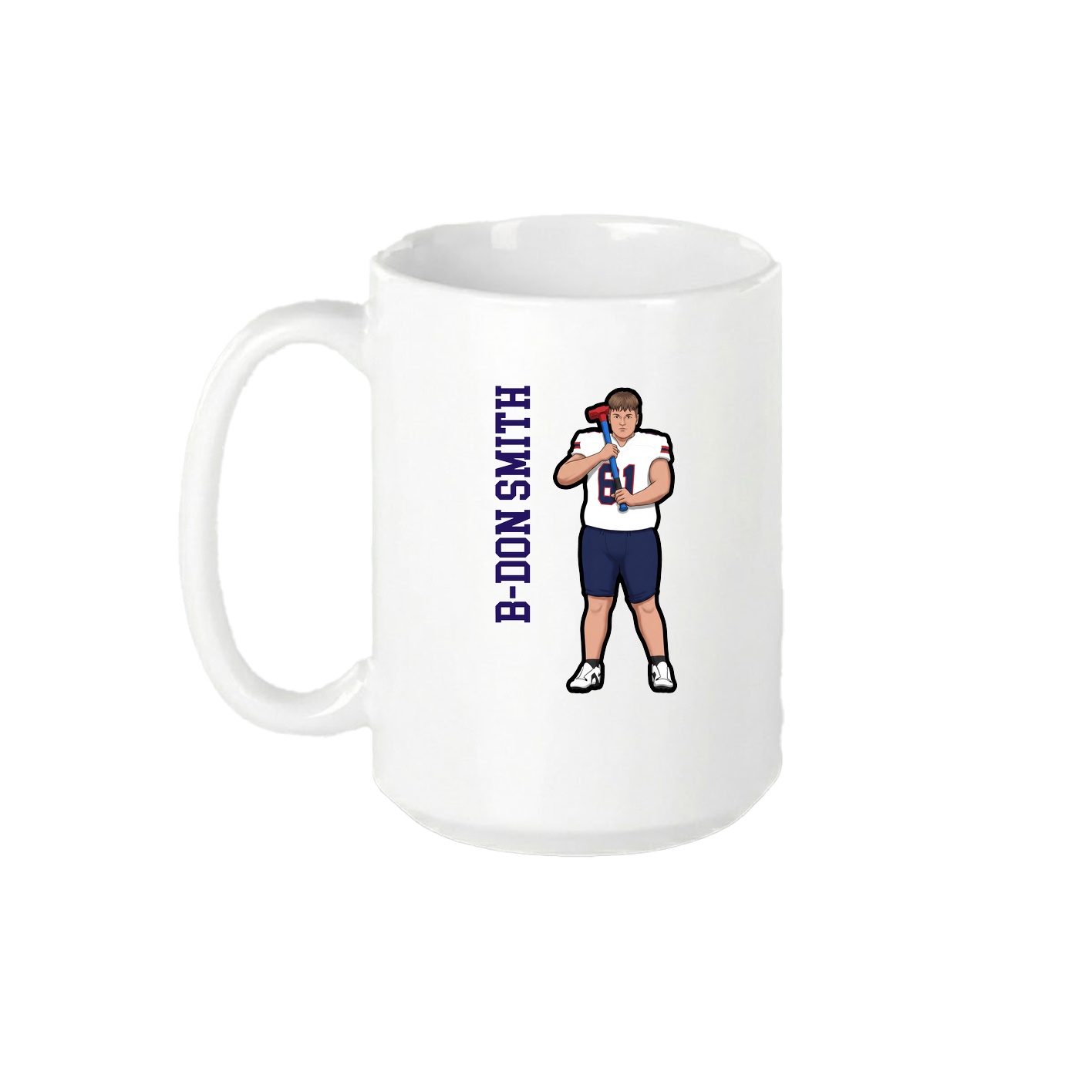 15oz Coffee Mug — Name Vertical in White