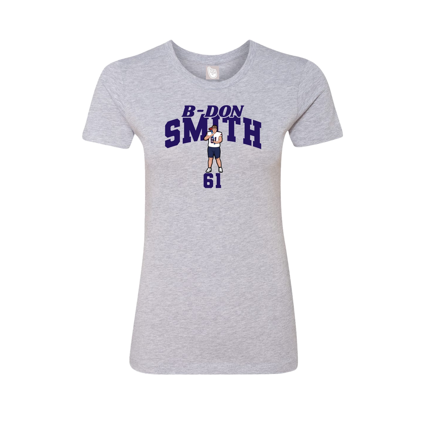 Fitted Women's Tee — Signature Arch in Grey