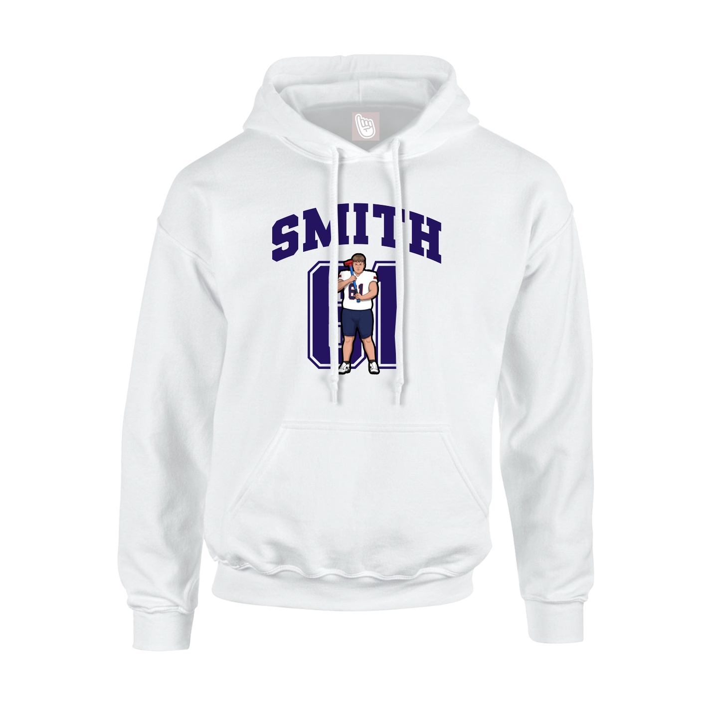 Hoodie — Number in White