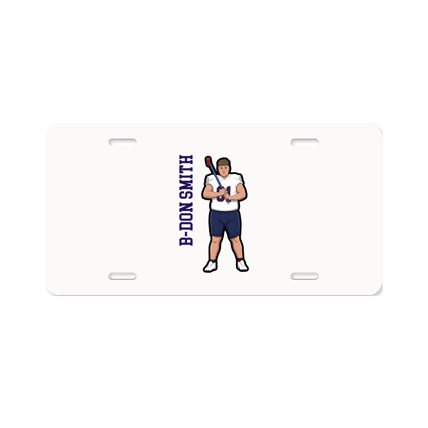 License Plate — Name Vertical in Classic