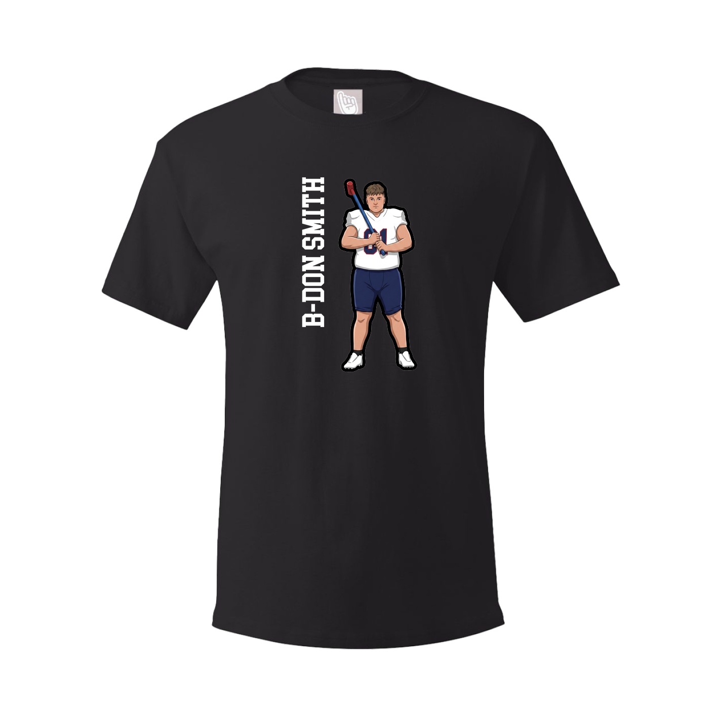 Youth Tee — Name Vertical in Black