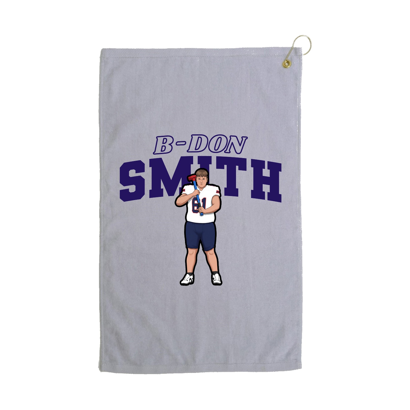 Golf Towel — Name Arch in Grey