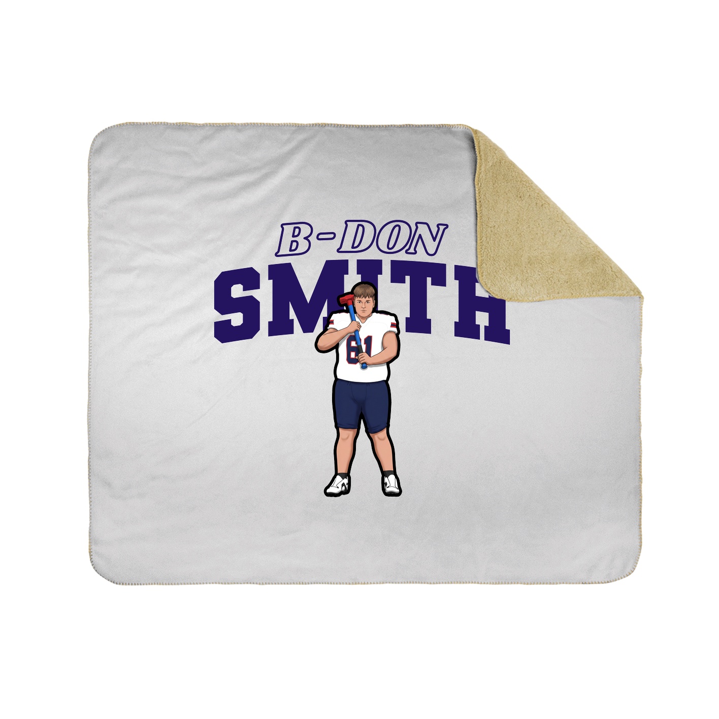 Throw Blanket — Name Arch in White