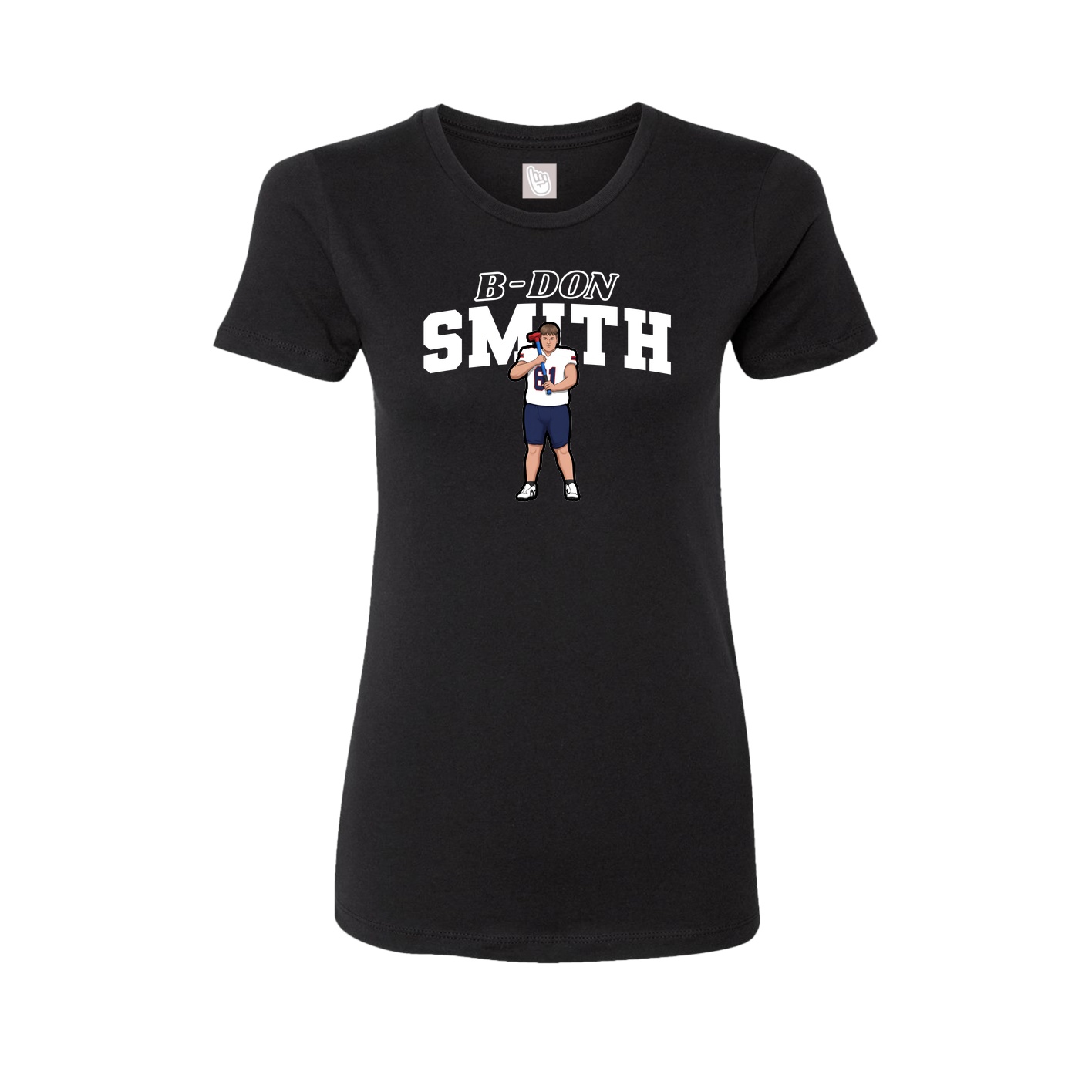 Fitted Women's Tee — Name Arch in Black