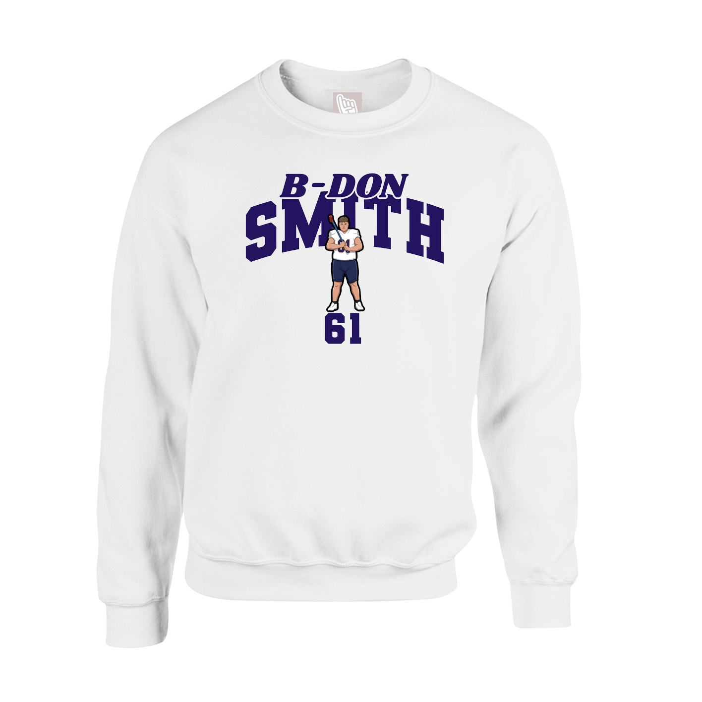Fleece Crew — Signature Arch in White