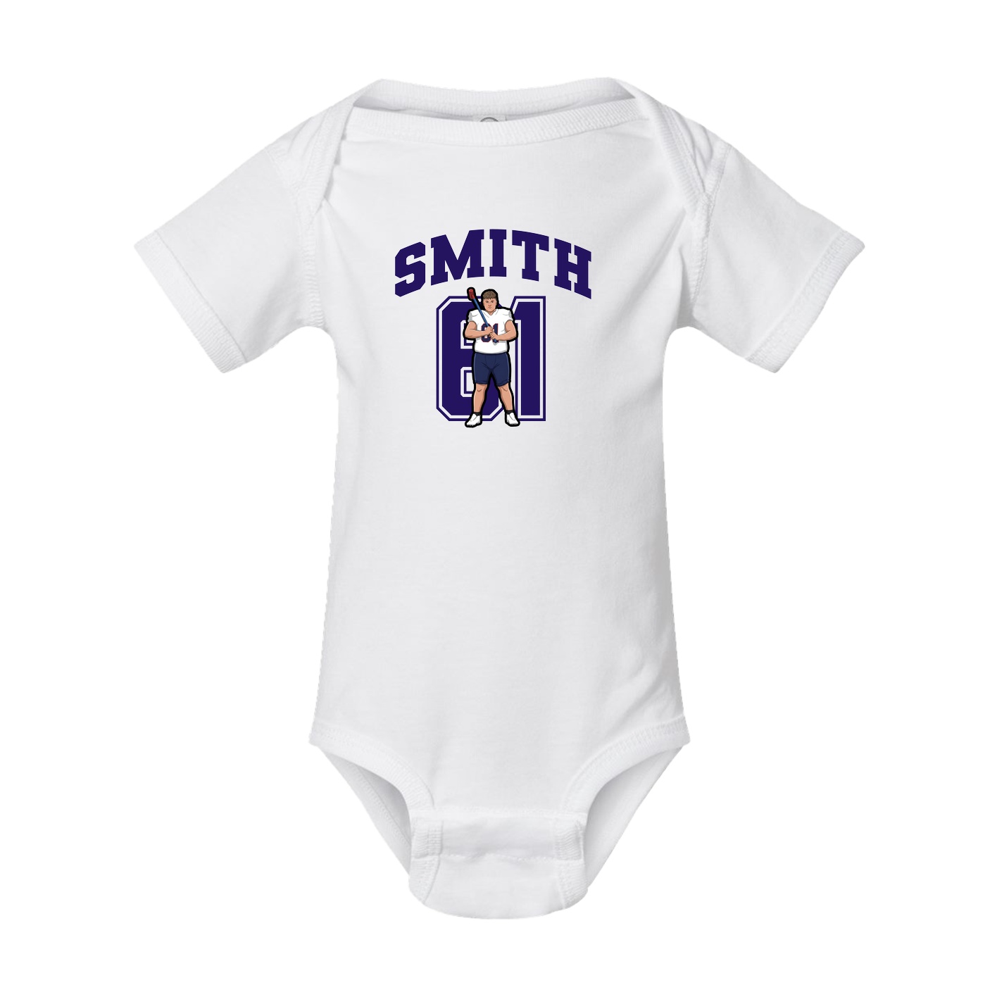 Baby Onesie — Number in White