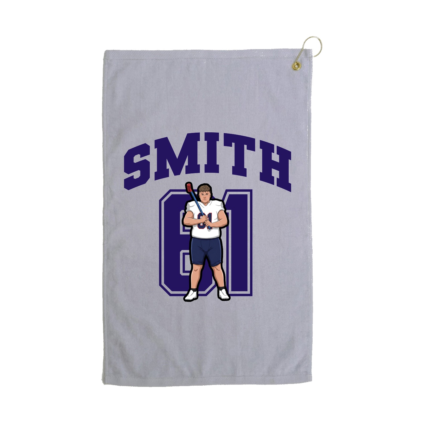 Golf Towel — Number in Grey