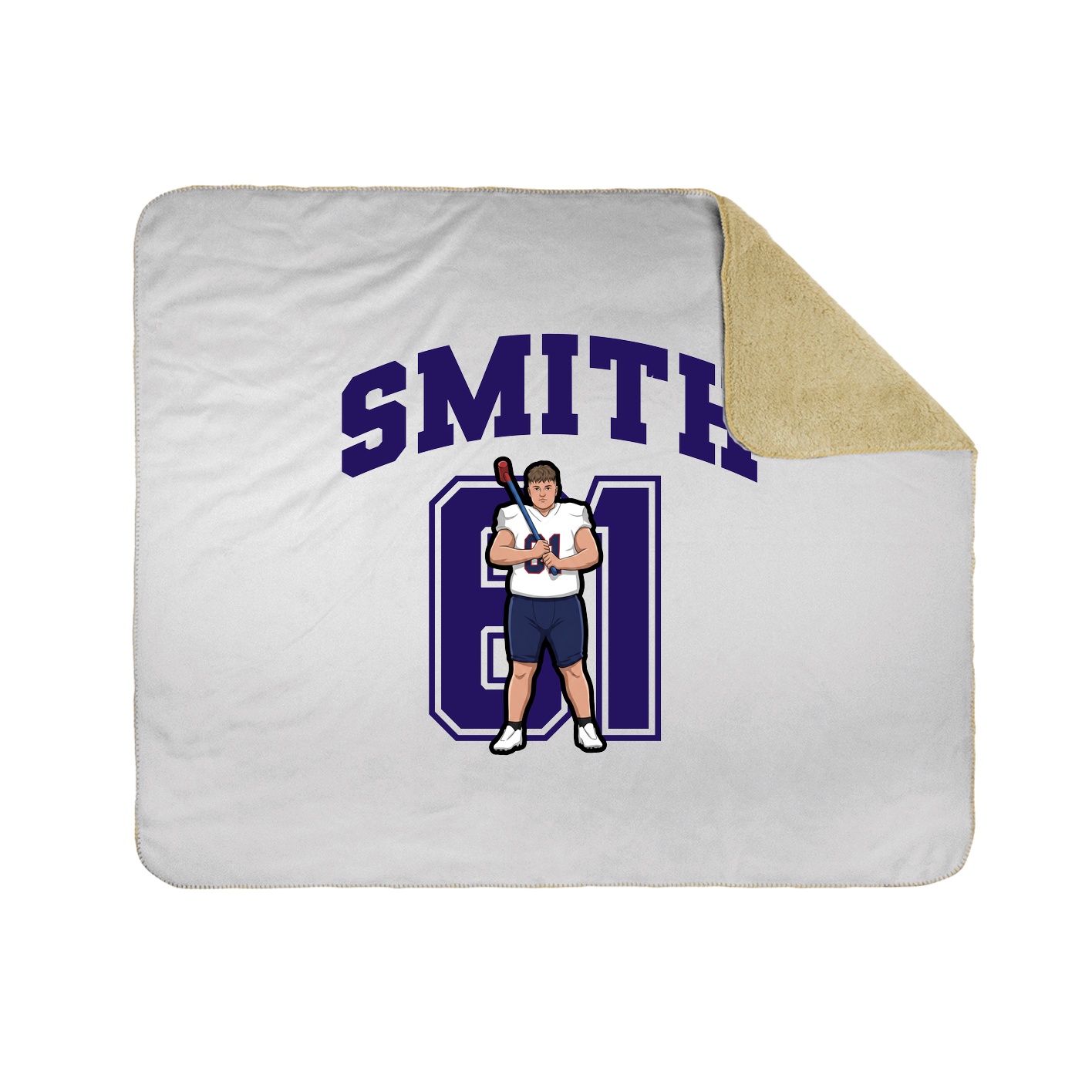 Throw Blanket — Number in White