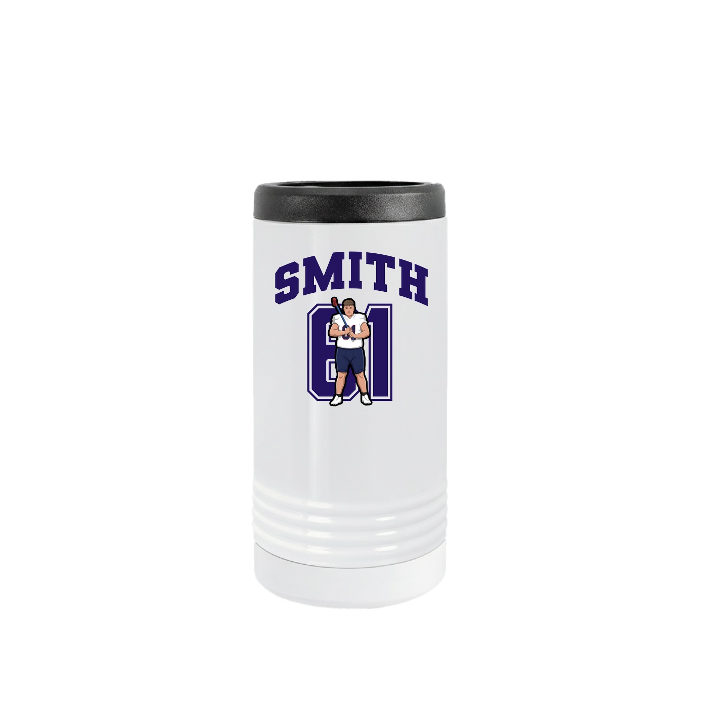 Slim Beverage Holder — Number in White