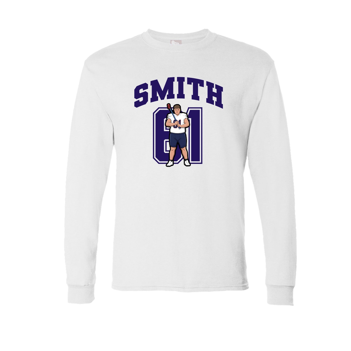 Long Sleeve Tee — Number in White
