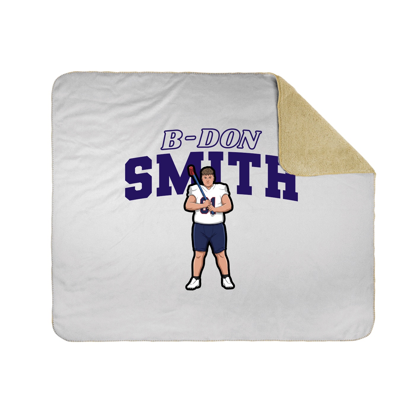 Throw Blanket — Name Arch in White