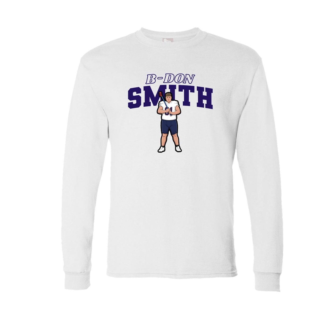 Long Sleeve Tee — Name Arch in White