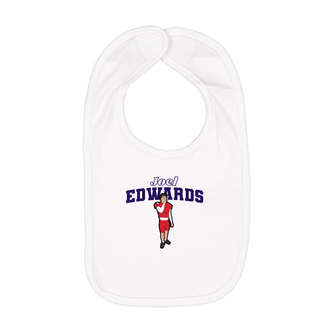 Infant Bib — Name Arch in White