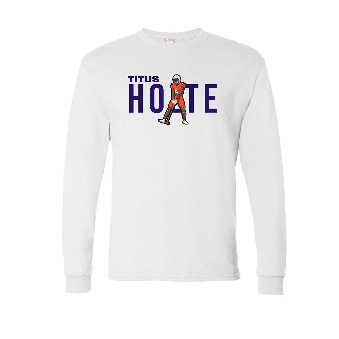 Long Sleeve Tee — Player Name in White