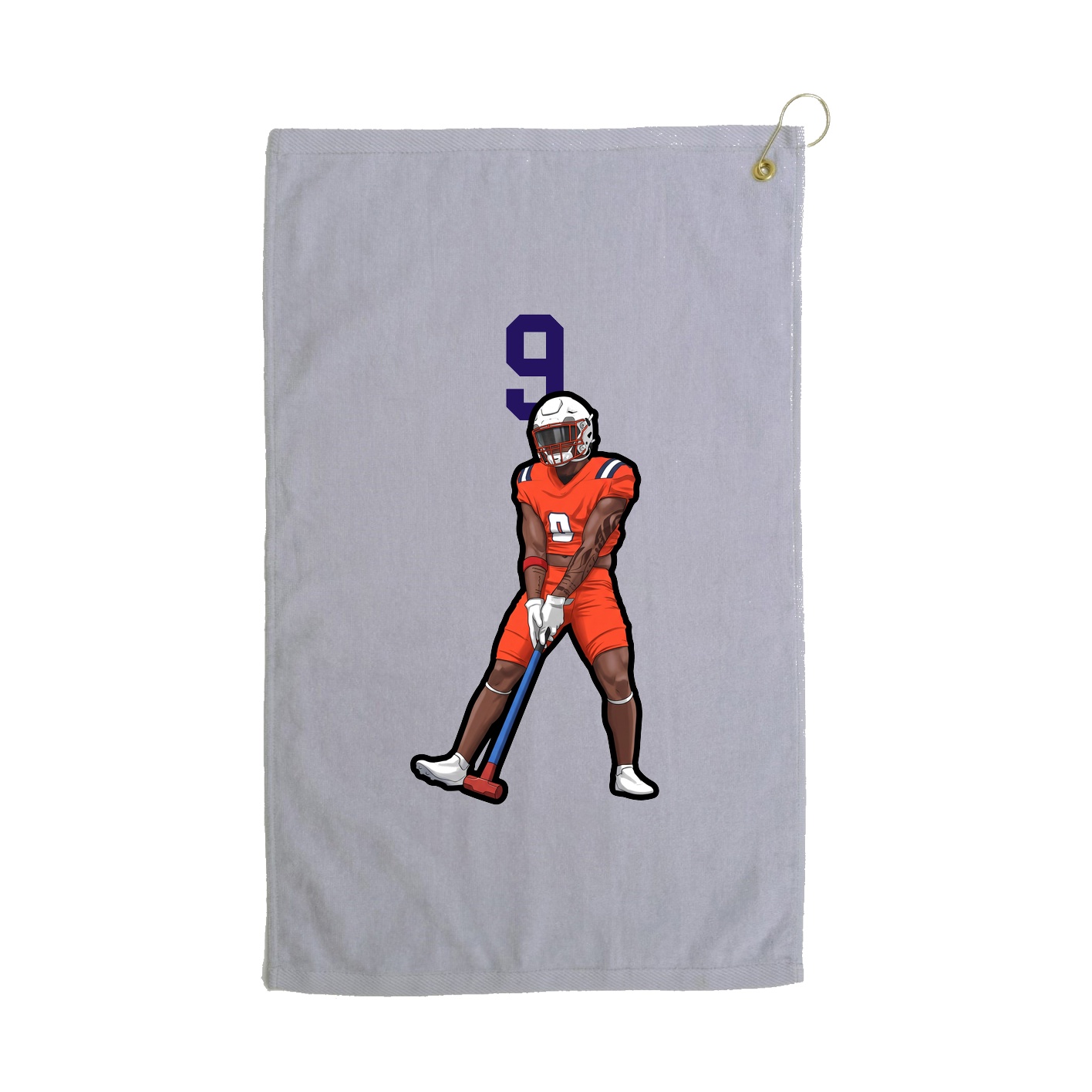 Golf Towel — Number Top in Grey