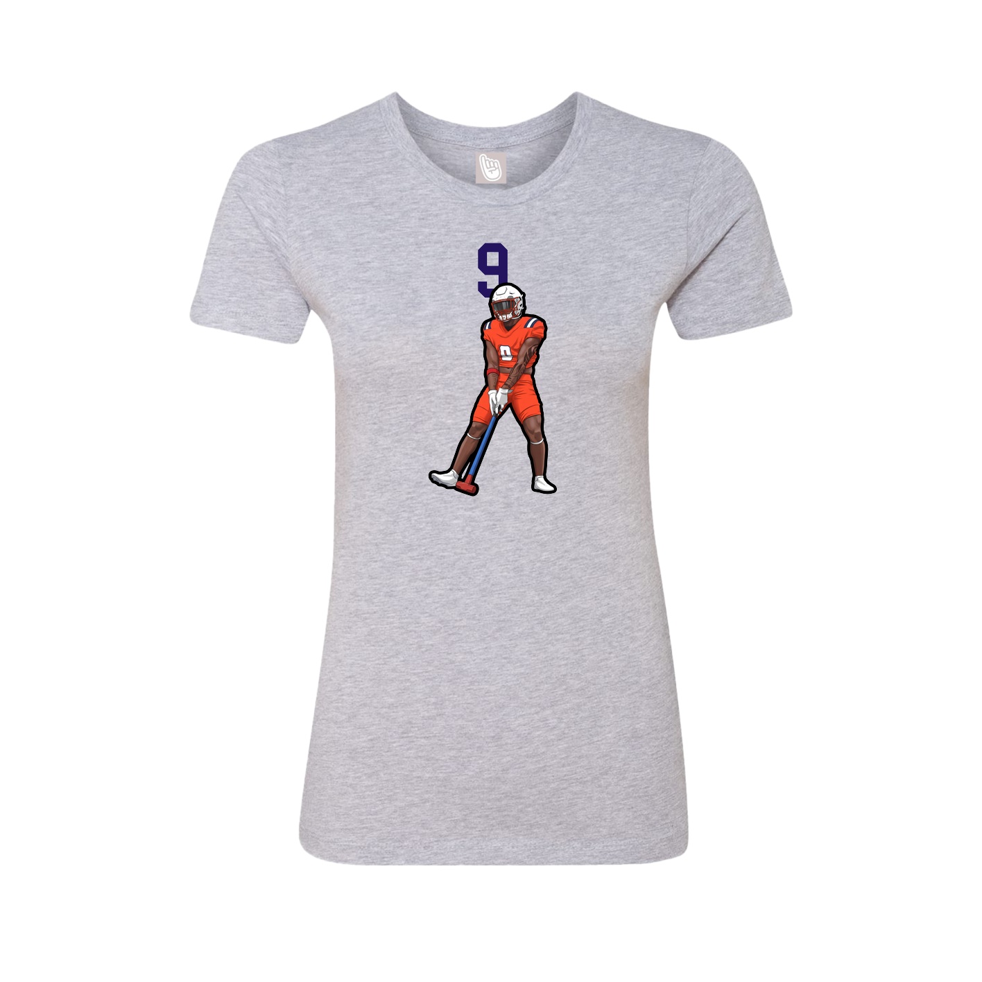 Fitted Women's Tee — Number Top in Grey