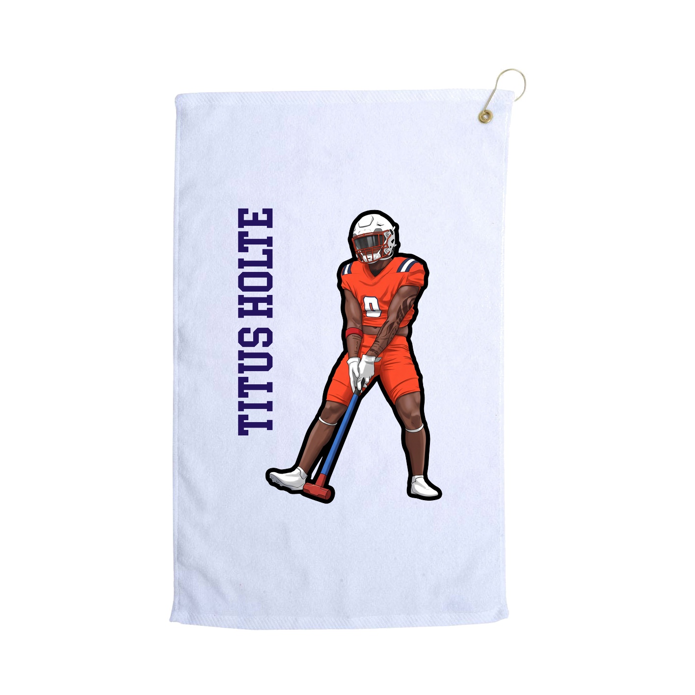 Golf Towel — Name Vertical in White