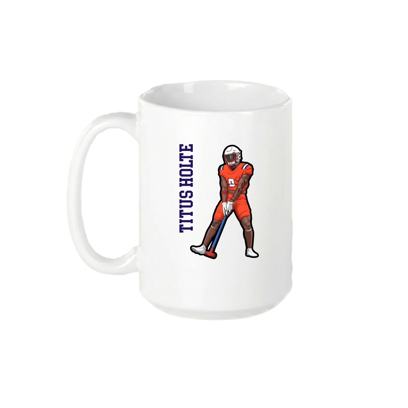 15oz Coffee Mug — Name Vertical in White