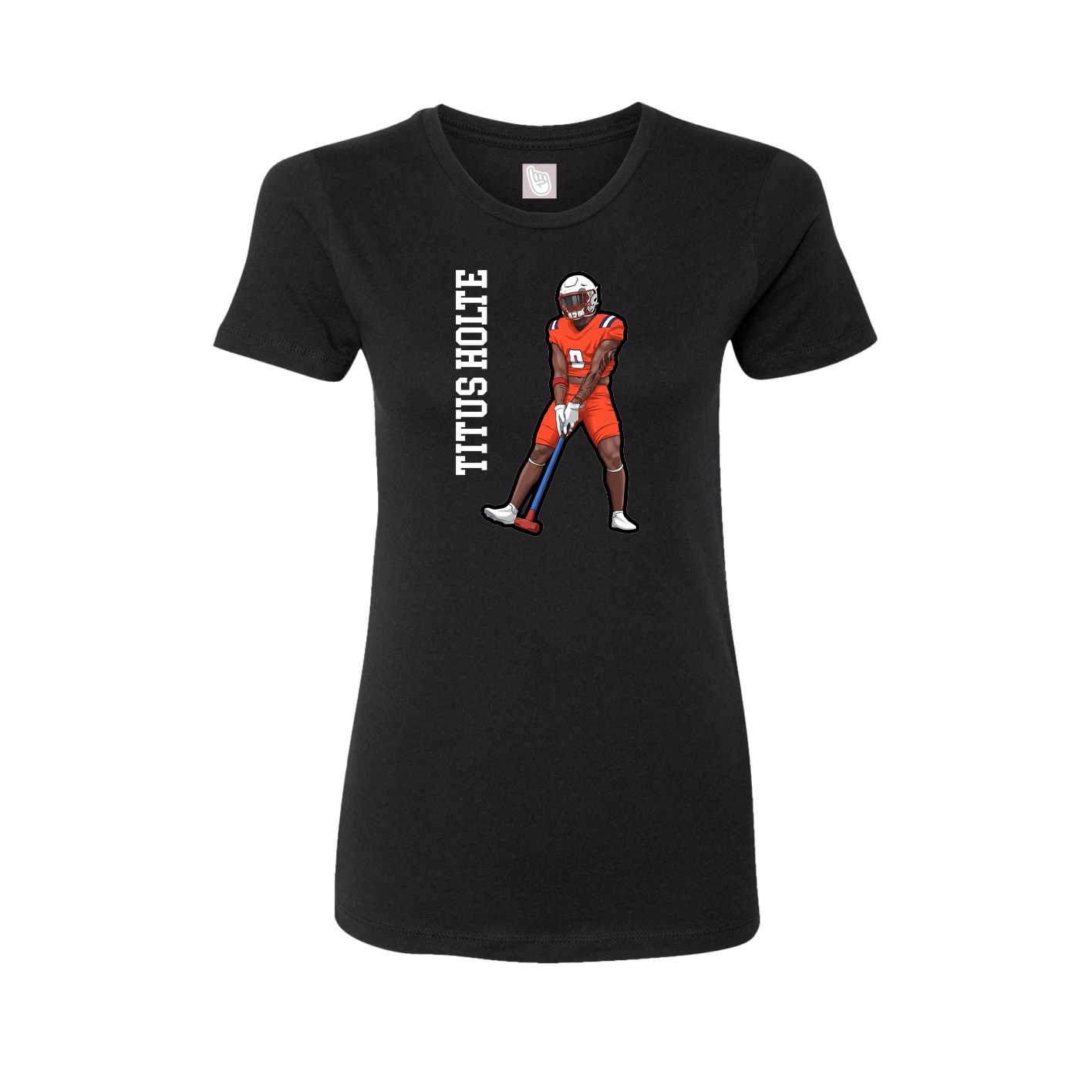 Fitted Women's Tee — Name Vertical in Black