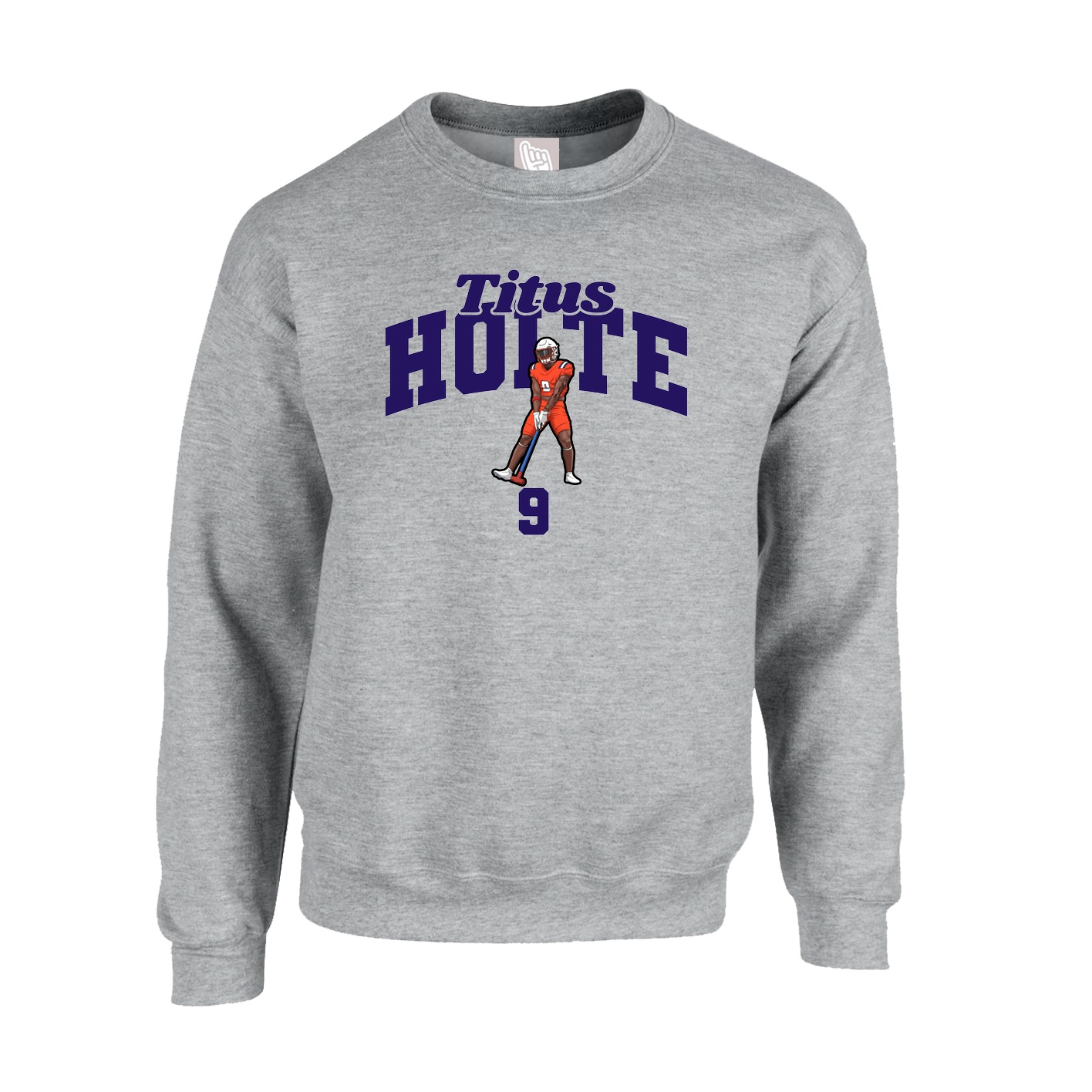 Fleece Crew — Signature Arch in Grey