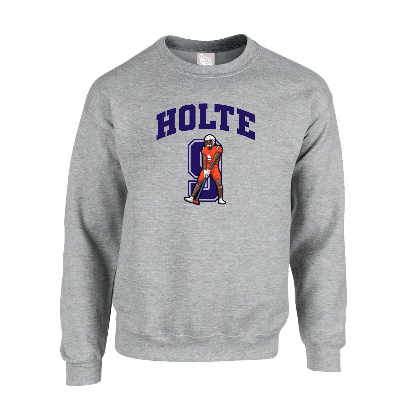 Fleece Crew — Number in Grey