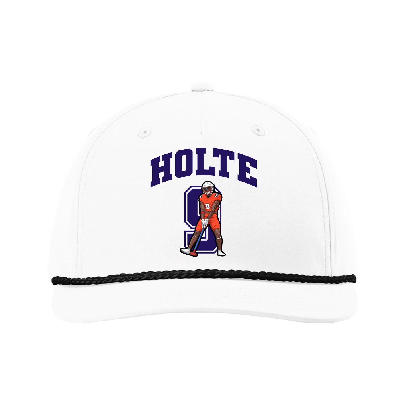 Five-Panel Classic Rope Cap — Number in White